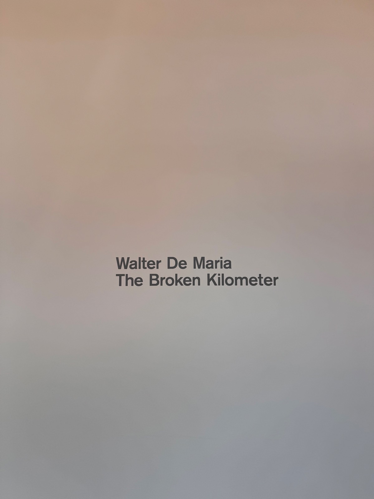 The Broken Kilometer, Walter De Maria